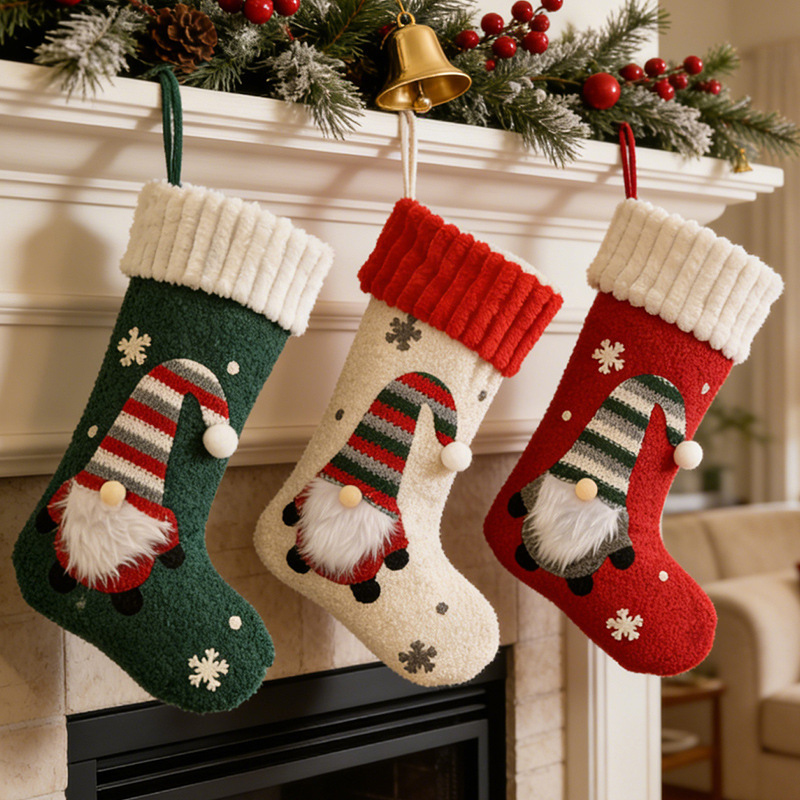 Christmas Stocking Hanging - Soft Plush Christmas Stocking Ornament Xmas