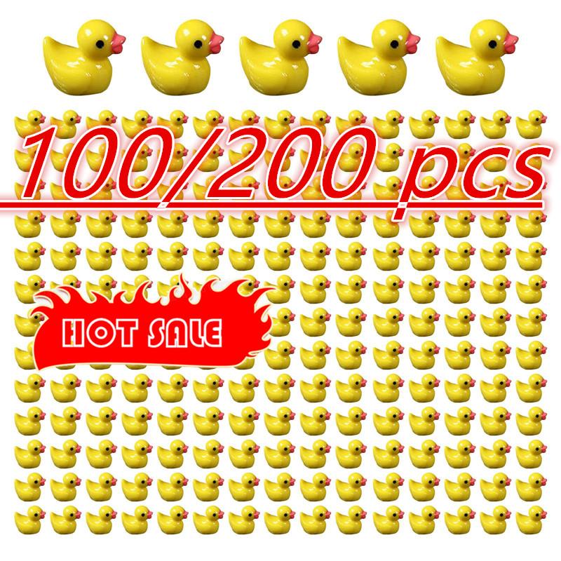 Nutcracker Figurine - 100/200pcs Yellow Duck Ornament Miniature Figures