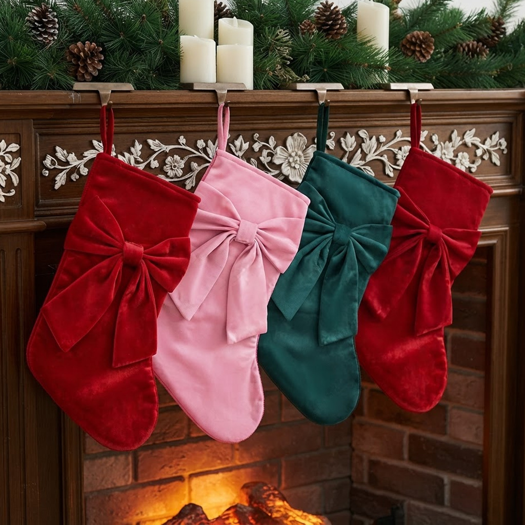 1pc Christmas Stockings, Bow G - đánh giá và giá Christmas Stocking Hanging