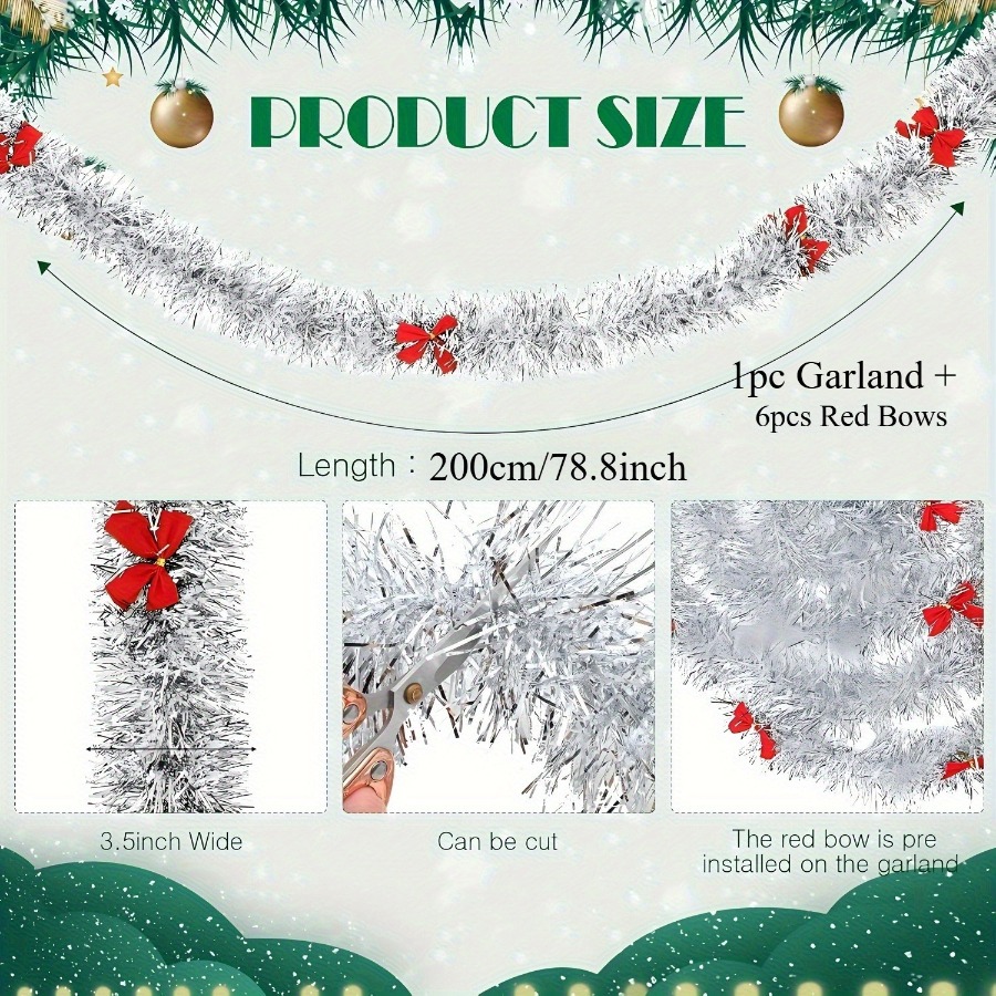 Christmas Tinsel Garland with  - đánh giá và giá Tinsel Garland Decoration