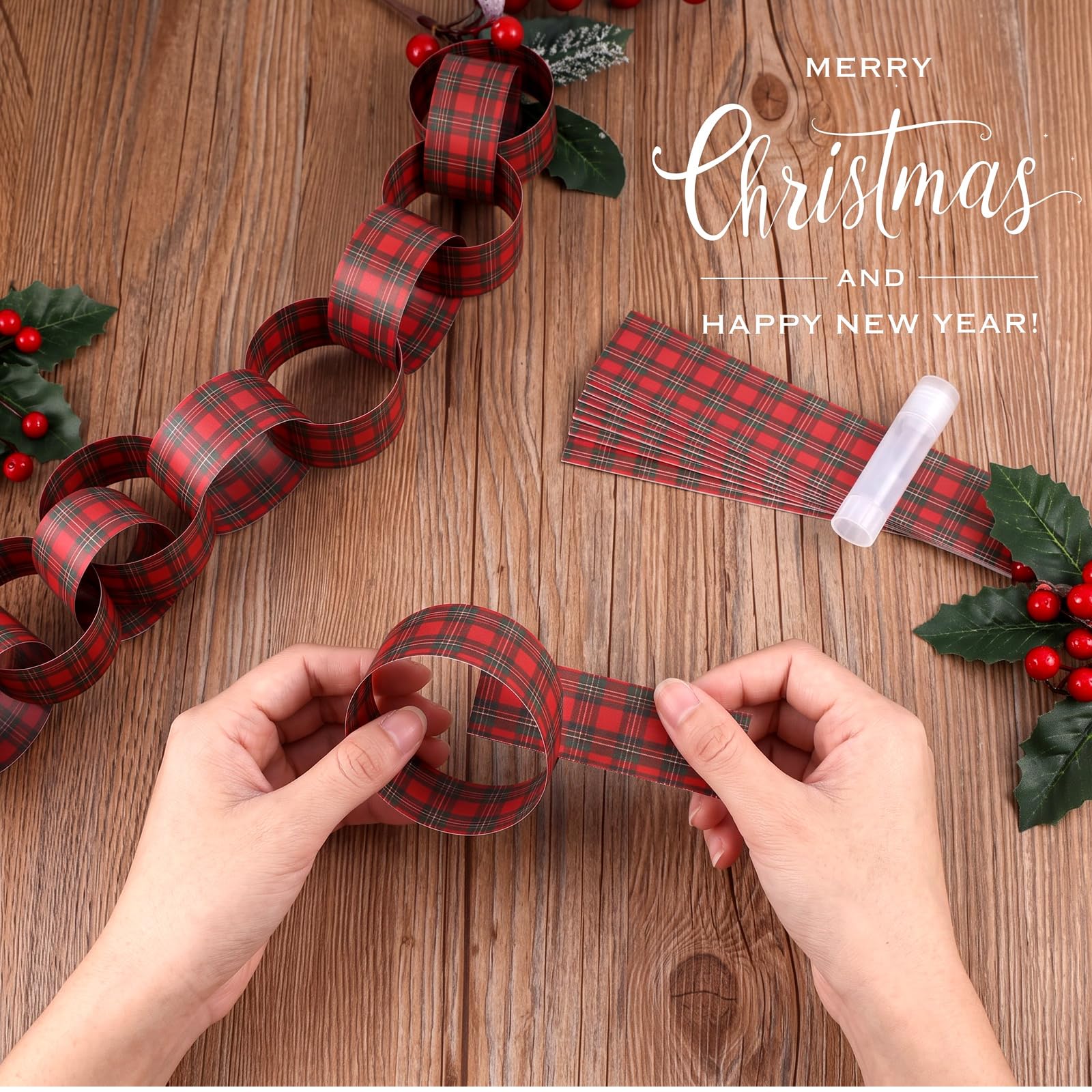 Red‑Black Plaid Paper Chain Ga - đánh giá và giá Christmas Throw Blanket