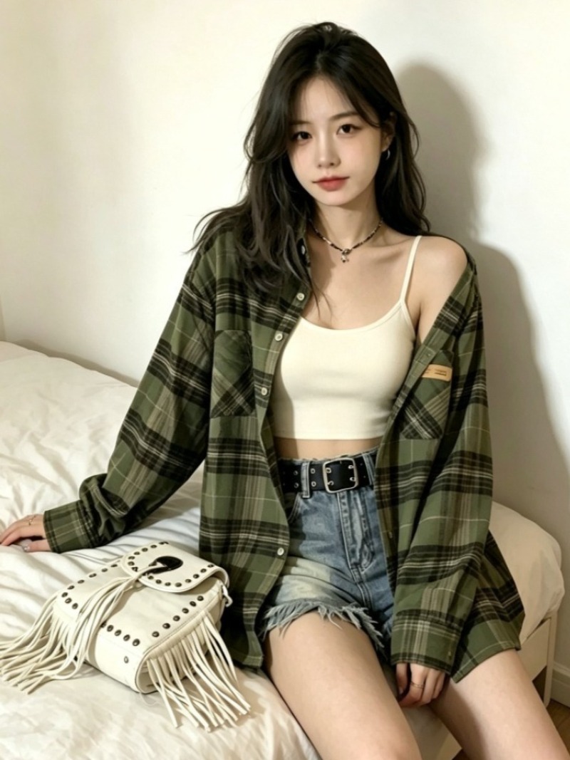 Plaid Shirts Women Retro Turn- - đánh giá và giá Christmas Throw Blanket