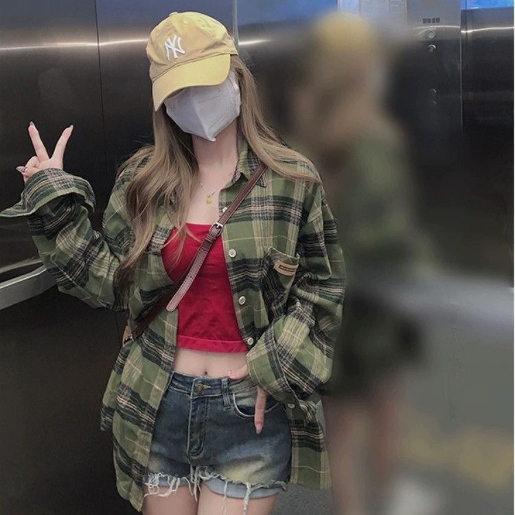 Plaid Shirts Women Retro Turn- - đánh giá và giá Christmas Throw Blanket
