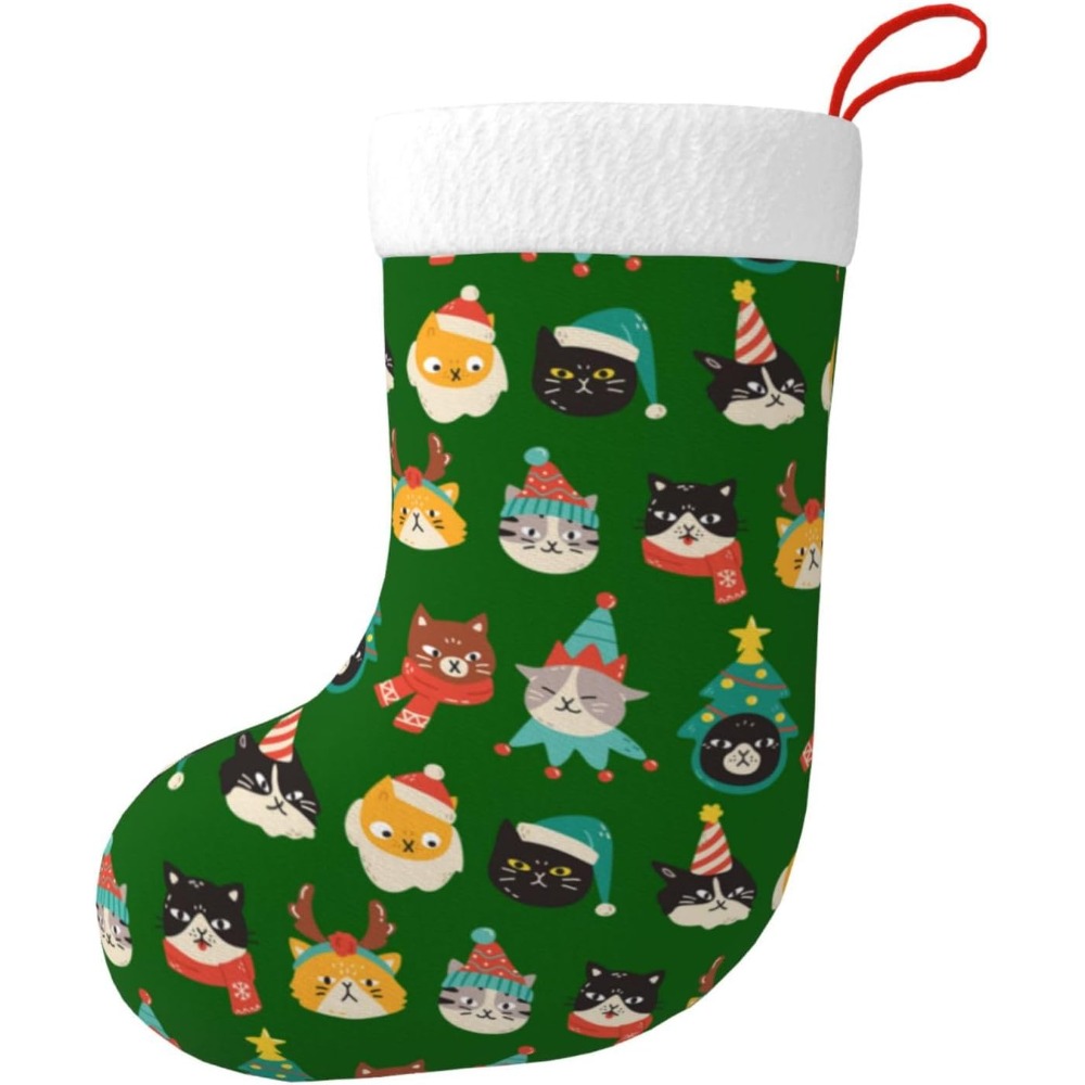 Cute Cats Green Christmas Stoc - đánh giá và giá Christmas Stocking Hanging